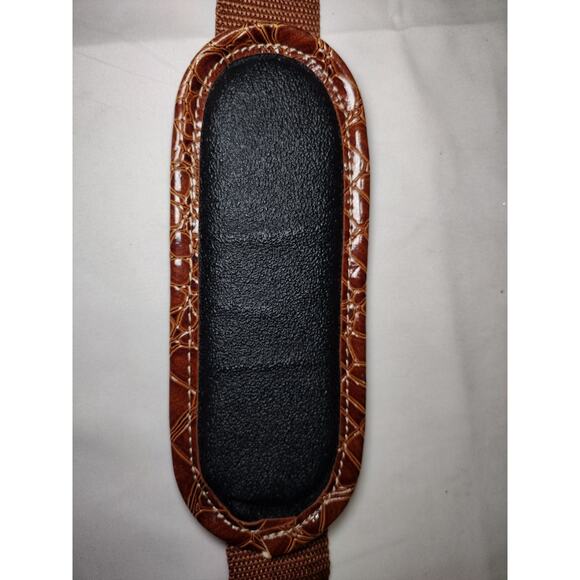 Samantha Brown Croco-Embossed Dowel Travel Bag Tote Work Weekender CARAMEL BEIGE - Picture 11 of 16